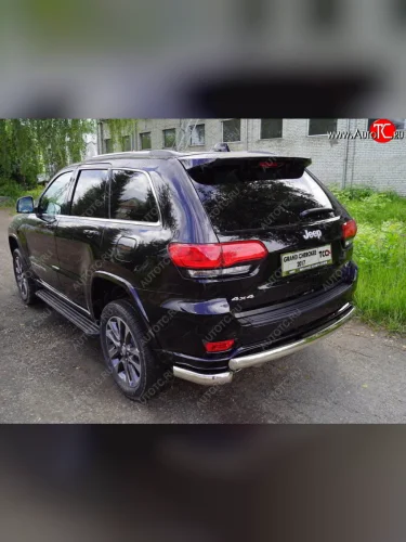 Защита заднего бампера(овальная длинная) ТСС (нержавейка d 75х42)мм Jeep Grand Cherokee  WK2 (2017-2022) 2-ой рестайлинг