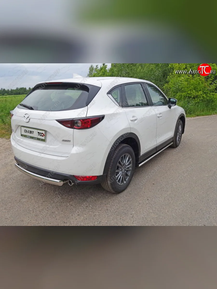 Защита заднего бампера (овальная короткая) ТСС (нержавейка d75х42 мм) Mazda CX-5 KF (2016-2025)  в Самаре Самарской области