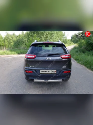 Защита заднего бампера (овальная) (Sport, Longitude, Limited) ТСС (нержавейка d 75х42 мм) Jeep Cherokee  KL (2014-2020) дорестайлинг, рестайлинг