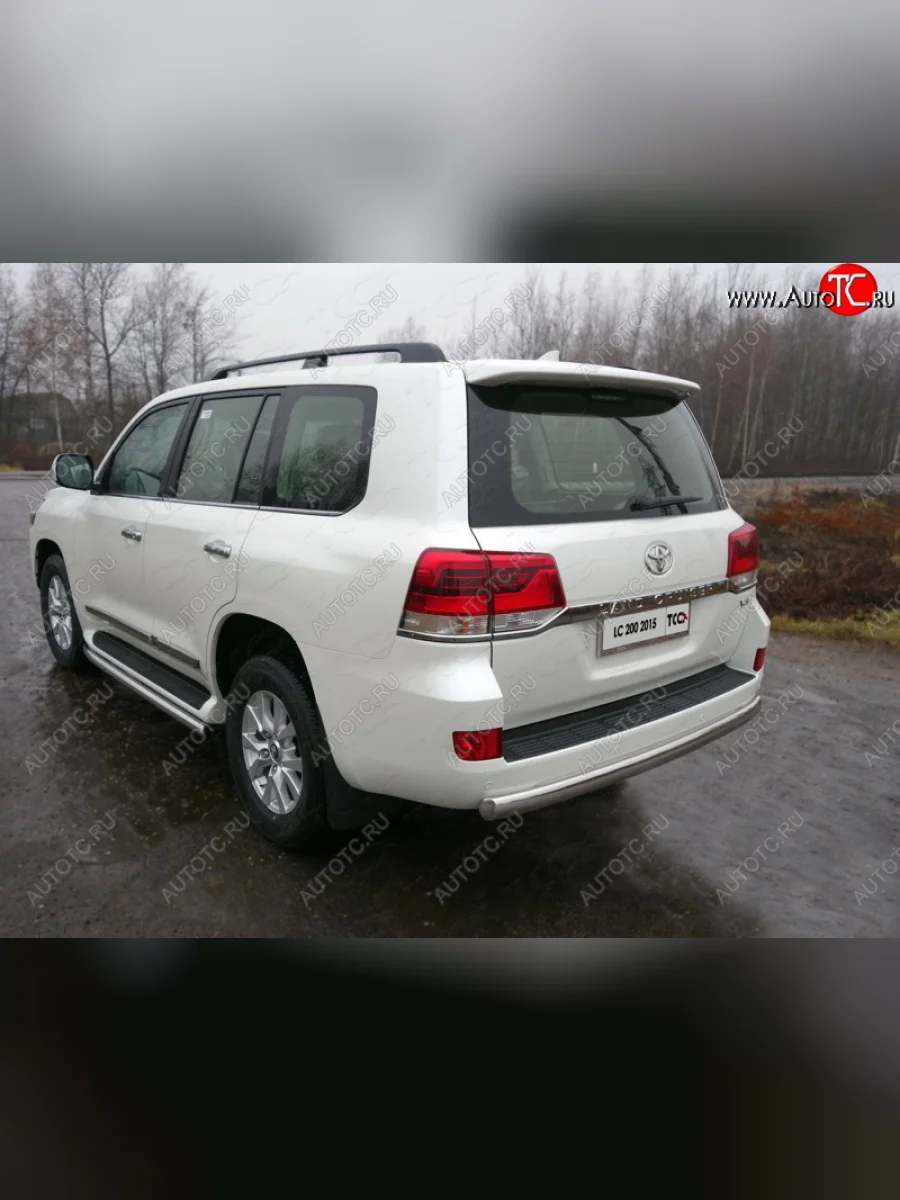 Защита заднего бампера (овальная) ТСС (нержавейка d75х42 мм) Toyota Land Cruiser 200 2-ой рестайлинг (2015-2021)  в Самаре Самарской области