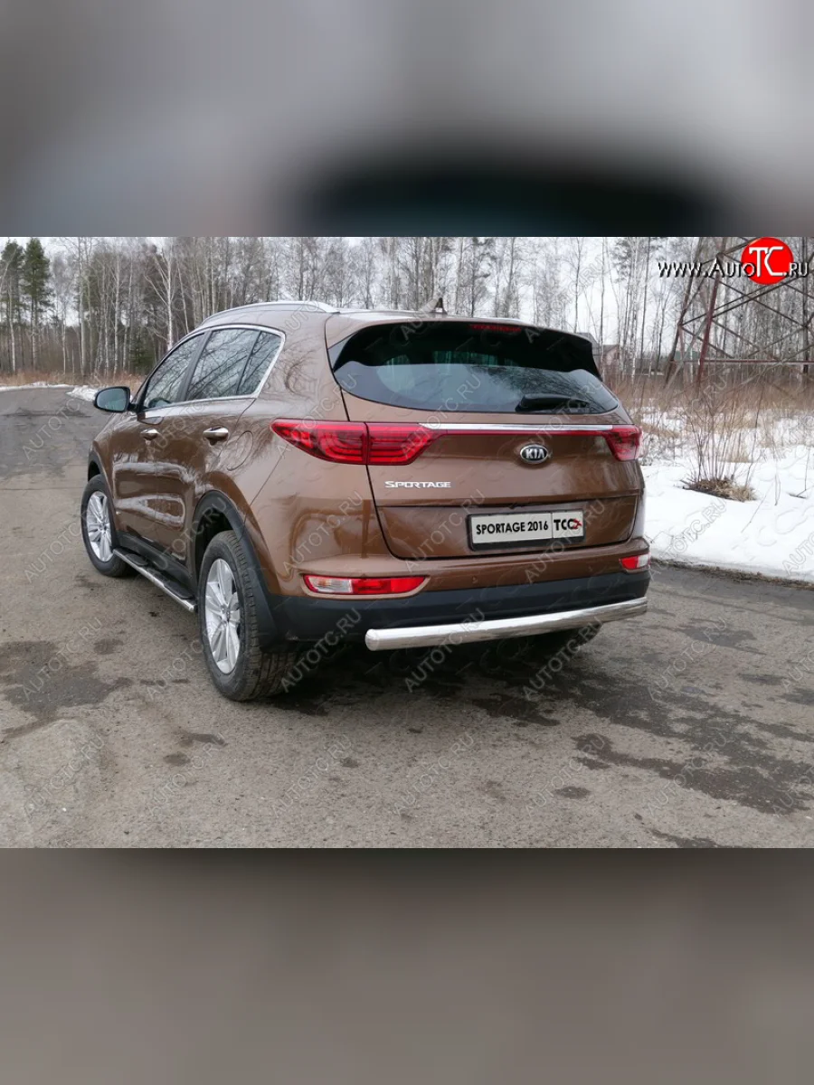 Защита заднего бампера (овальная) ТСС (нержавейка d75х42 мм)  KIA Sportage (2016-2018) 4 QL  в Самаре Самарской области