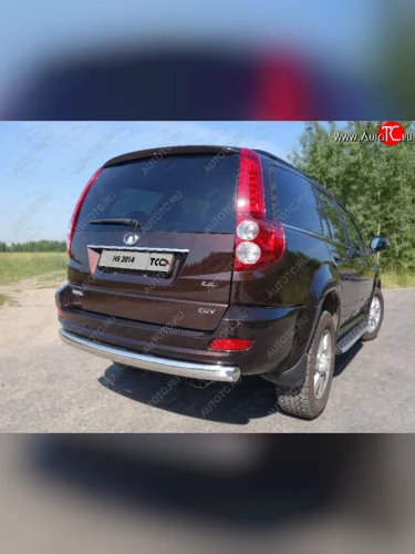 Защита заднего бампера (овальная) ТСС (нержавейка d75х42 мм) Great Wall Hover H5 (2010-2017)
