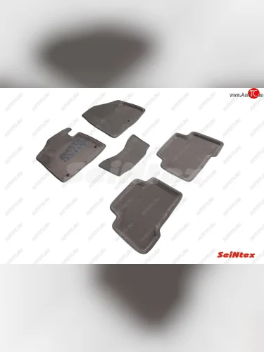 Текстильные коврики в салон SEINTEX 3D серые Hyundai Santa Fe DM дорестайлинг (2012-2016)