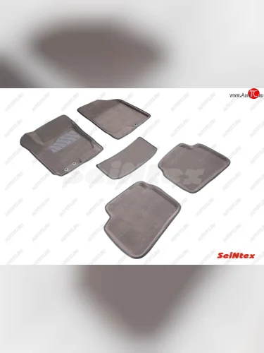 Текстильные коврики в салон SEINTEX 3D серые KIA Ceed 1 ED рестайлинг, хэтчбэк 5 дв. (2010-2012)