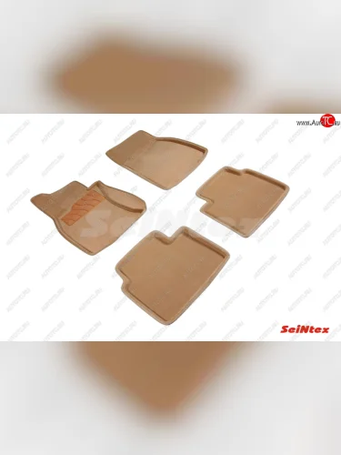 Комплект ковриков в салон SEINTEX 3D (текстиль) (бежевые) Lexus LS460 XF40 дорестайлинг (2006-2009)