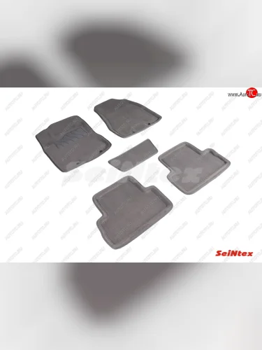 Текстильные 3D коврики в салон SEINTEX серые Nissan X-trail 2 T31 дорестайлинг (2007-2011)