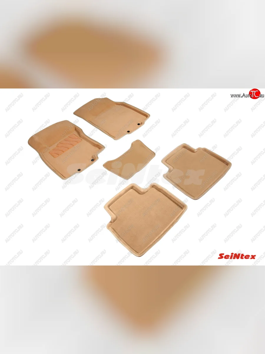 Текстильные 3D коврики в салон SEINTEX бежевые Nissan X-trail 3 T32 дорестайлинг (2013-2018)  в Керчи Республика Крым