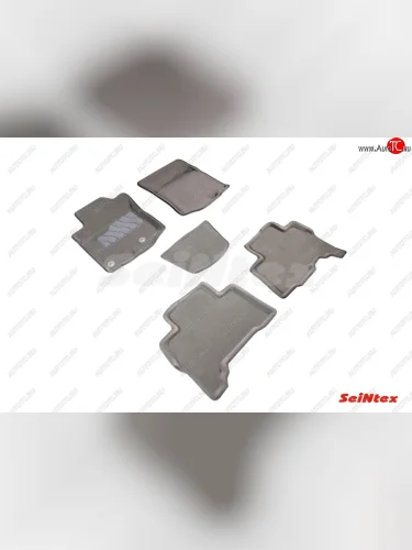 Текстильные 3D коврики в салон SEINTEX (серые) Toyota Land Cruiser Prado J150 1-ый рестайлинг (2013-2017)