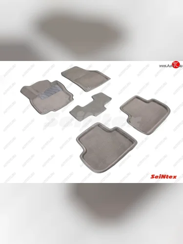 Текстильные 3D коврики в салон SEINTEX серые Volkswagen Tiguan Mk2 дорестайлинг (2016-2020)