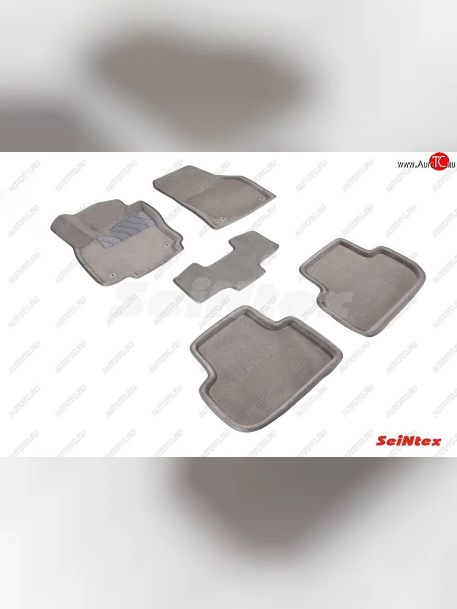 Текстильные 3D коврики в салон SEINTEX серые Volkswagen Tiguan Mk2 дорестайлинг (2016-2020)  в Самаре Самарской области