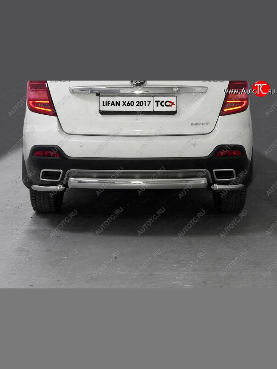 Защита заднего бампера (овальная) ТСС 75х42 мм  Lifan X60 (2016-2025)  в Самаре Самарской области
