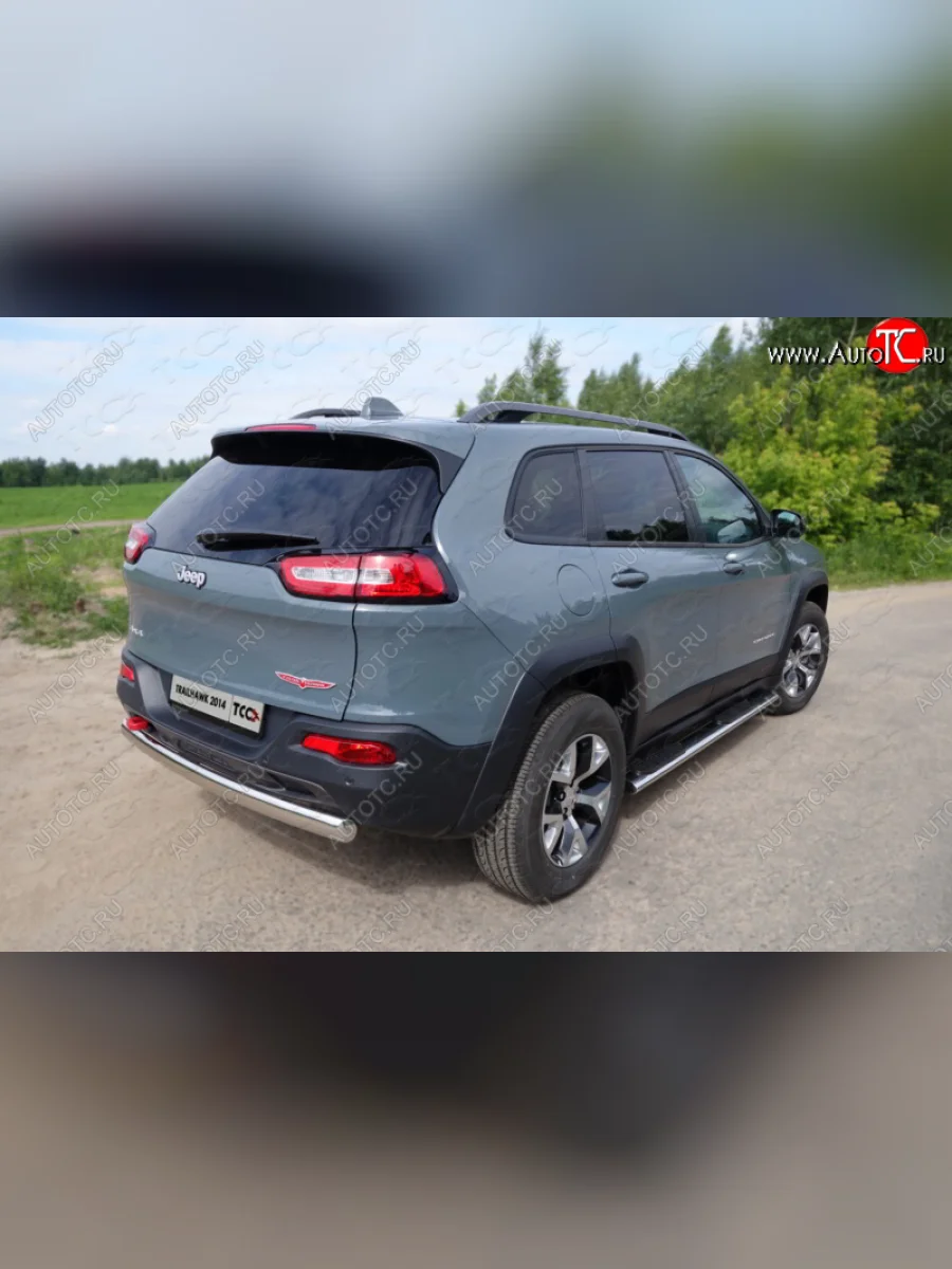 Защита заднего бампера (Trailhawk овальная 75х42 мм) ТСС Jeep Cherokee KL дорестайлинг (2014-2017)  в Самаре Самарской области