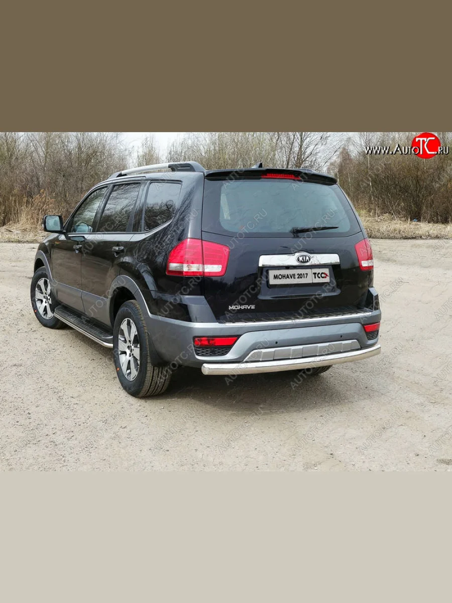 Защита заднего бампера (овальная) ТСС 75х42 мм KIA Mohave HM2 (2019-2022)  в Керчи Республика Крым
