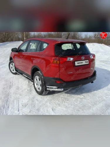 Защита заднего бампера (уголки двойные) ТСС 60,3/42,4 мм Toyota RAV4  XA40 (2012-2015) 5 дв. дорестайлинг