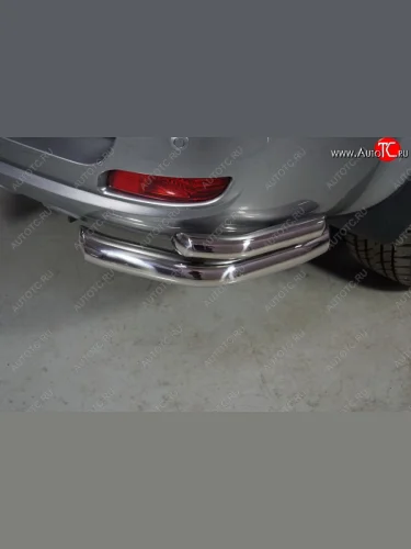 Защита заднего бампера (уголки двойные) ТСС 60,3/42,4 мм Haval H5 (2020-2023) рестайлинг