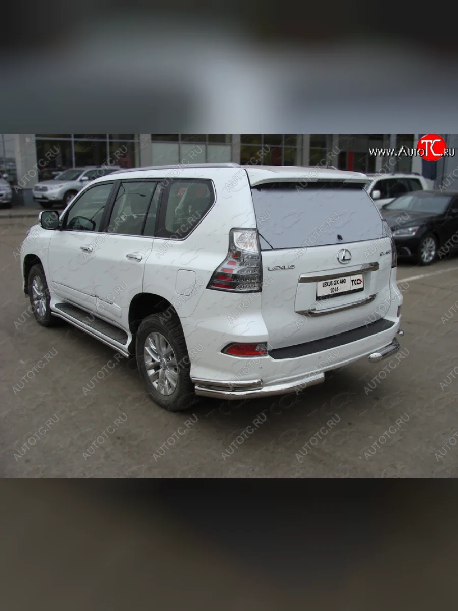 Защита заднего бампера (уголки двойные) ТСС 76,1/42 мм  Lexus GX460 (2013-2019) J150  с доставкой в г. Керчь