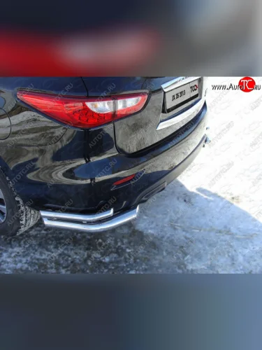 Защита заднего бампера (уголки двойные) ТСС 76,1/42,4 мм INFINITI JX35 (2012-2014)