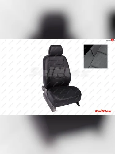 Чехлы для сидений Seintex (экокожа) (Цвет: черный/черный) Hyundai Porter HR (2005-2018)