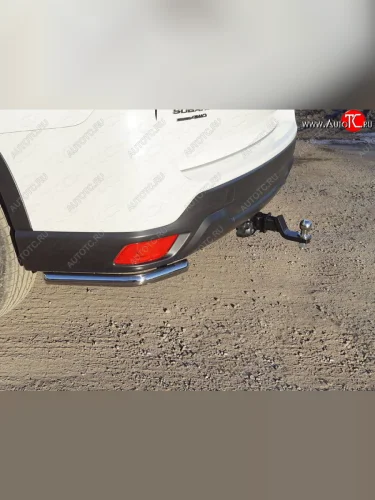 Защита заднего бампера (уголки) ТСС 42,4 мм (длинные) Subaru Forester  SK/S14 (2018-2021) дорестайлинг