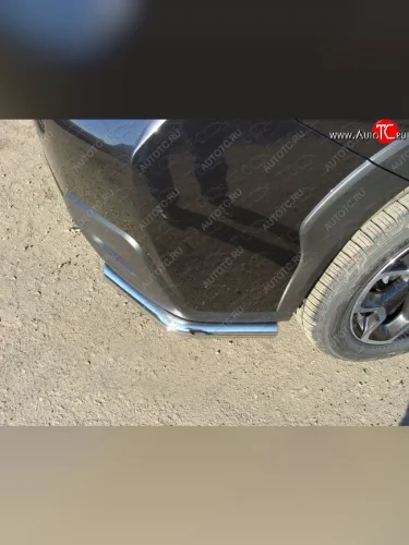 Защита заднего бампера (уголки) ТСС 42,4 мм Subaru XV  GP/G33 (2012-2017) дорестайлинг, рестайлинг