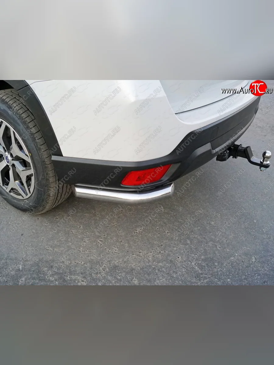 Защита заднего бампера (уголки) ТСС 60,3мм  Subaru Forester (2018-2021) SK/S14 (длинные)  с доставкой в г. Керчь