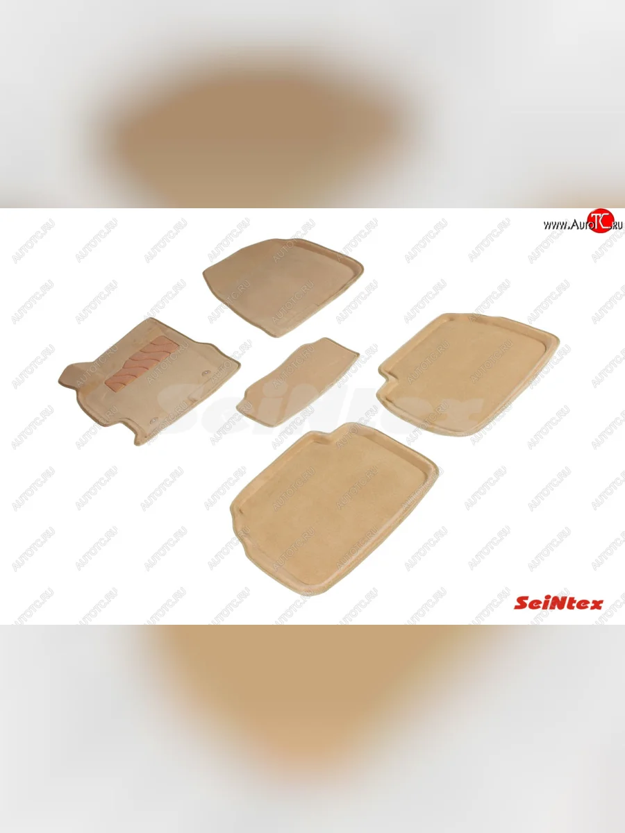 Текстильные коврики в салон SEINTEX 3D Mazda 6 GH дорестайлинг лифтбэк (2007-2010) (бежевые)  с доставкой в г. Пермь