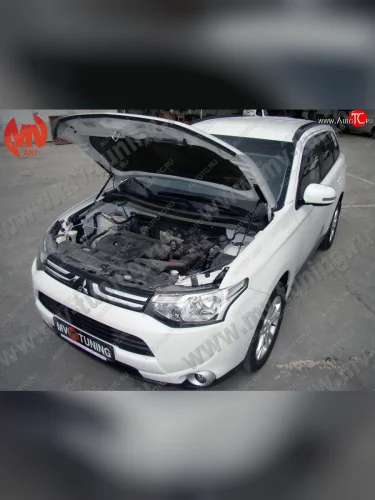 Упор капота MV-Tuning (двойной) Mitsubishi Outlander  GF (2012-2022) дорестайлинг, 1-ый рестайлинг, 2-ой рестайлинг, 3-ий рестайлинг