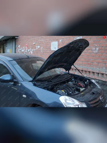 Упор капота MV-Tuning (одинарный) Nissan Almera  3 G15 (2012-2019) седан