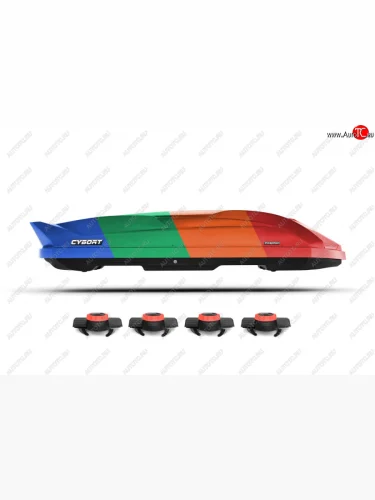 Багажный бокс CYBORT Inception (206x86x40 см, двусторонний, крепление краб) на крышу (Color LC) 