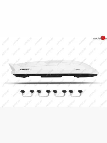 Багажный бокс CYBORT Inception (210х80х45 см, двусторонний, крепление скоба) на крышу (White Glossy) 