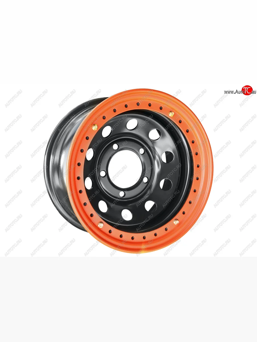 Штампованый диск OFF-ROAD Wheels (стальной усиленный с бедлоком, круг - черный с оранжевым). 8.0 x 16    в Самаре Самарской области