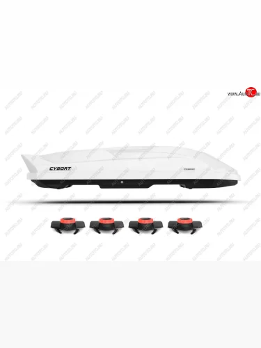 Багажный бокс CYBORT Inception (206x86x40 см, двусторонний, крепление краб) на крышу (White LC) 