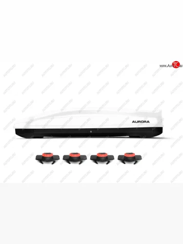 Багажный бокс AURORA (560 л/213x84x42 см, двусторонний, крепление краб) на крышу (White LC) 