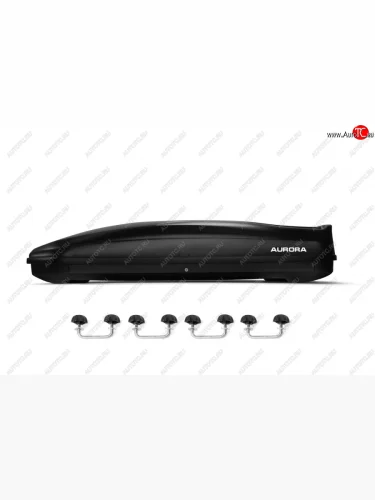 Багажный бокс AURORA (560 л/213x84x42 см, двусторонний, крепление скоба) на крышу (Black LC) 