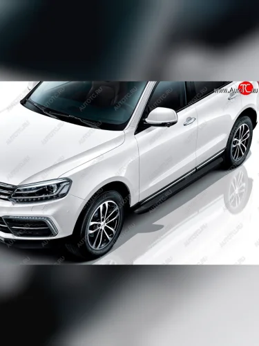 Пороги алюминиевые Slitkoff (Optima Black ) Zotye Coupa  B11F (2019-2021)