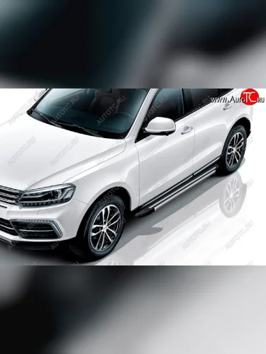 Пороги алюминиевые Slitkoff (Luxe Black) Zotye Coupa  B11F (2019-2021)