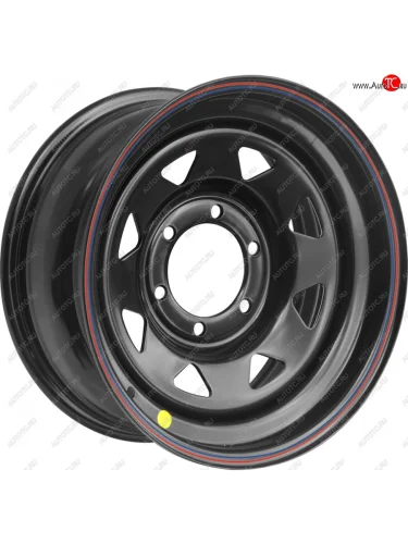 Штампованый диск OFF-ROAD Wheels (стальной усиленный, треугольник мелкий - черный). 10.0 x 16 