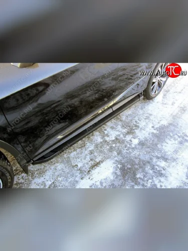 Пороги алюминиевые Slitkoff (Optima Black ) Lexus RX350 AL20 дорестайлинг (2015-2019)