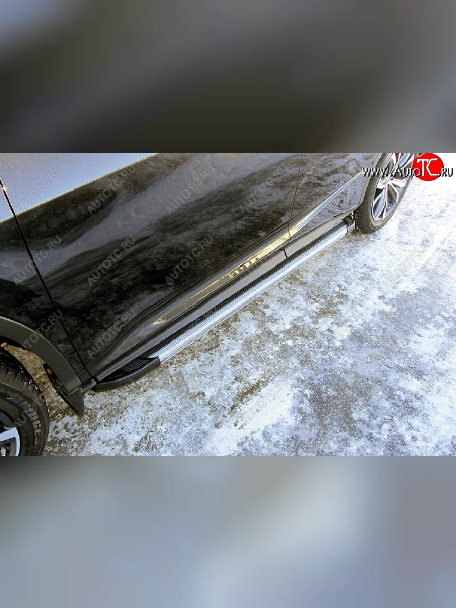 Пороги алюминиевые Slitkoff Lexus RX350 AL20 дорестайлинг (2015-2019) (Luxe Silver)  в Перми Пермском крае
