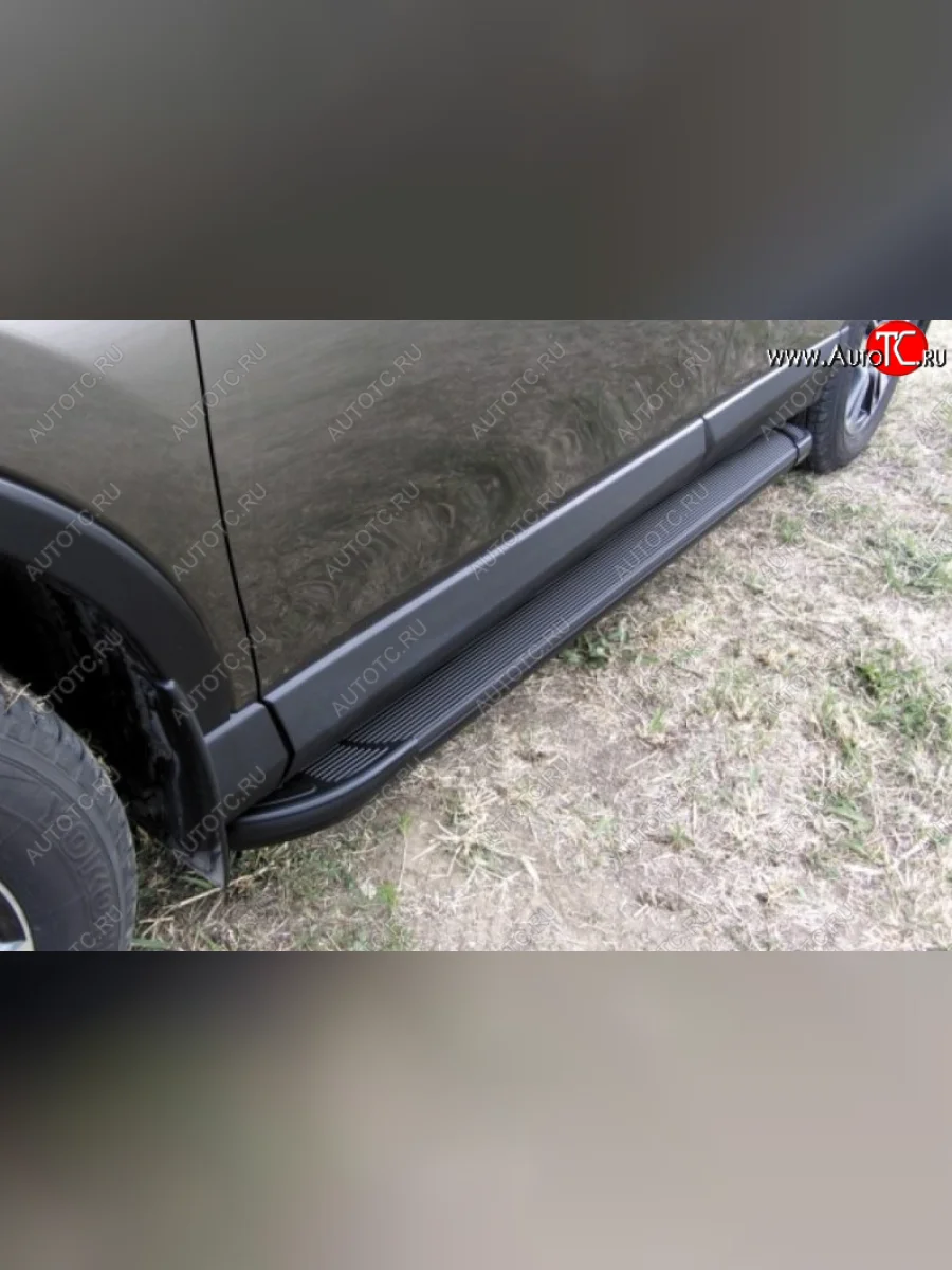 Пороги алюминиевые Slitkoff Mazda CX-5 KE рестайлинг (2015-2017) (Optima Black )  в Перми Пермском крае