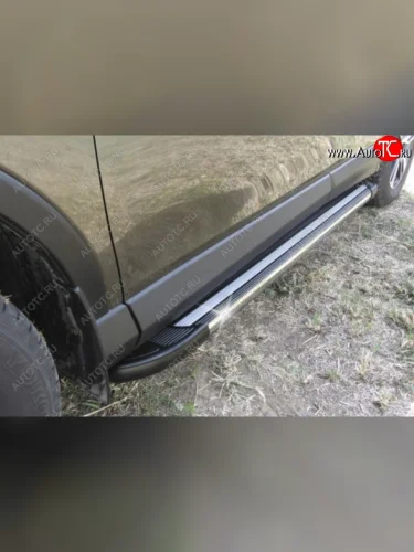 Пороги алюминиевые Slitkoff (Luxe Black) Mazda CX-5  KE (2015-2017) рестайлинг