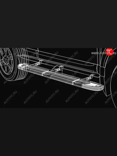 Пороги алюминиевые Slitkoff (Optima Silver) Chevrolet Niva 2123 рестайлинг (2009-2020)