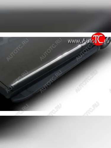 Пороги алюминиевые Slitkoff (Optima Black ) Toyota RAV4  XA30 (2010-2013) 5 дв. 2-ой рестайлинг