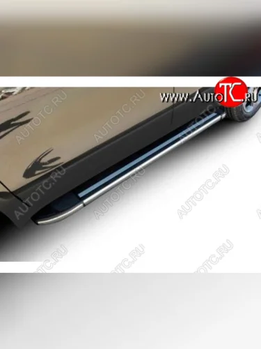 Пороги алюминиевые Slitkoff (Luxe Black) Toyota RAV4  XA30 (2010-2013) 5 дв. 2-ой рестайлинг