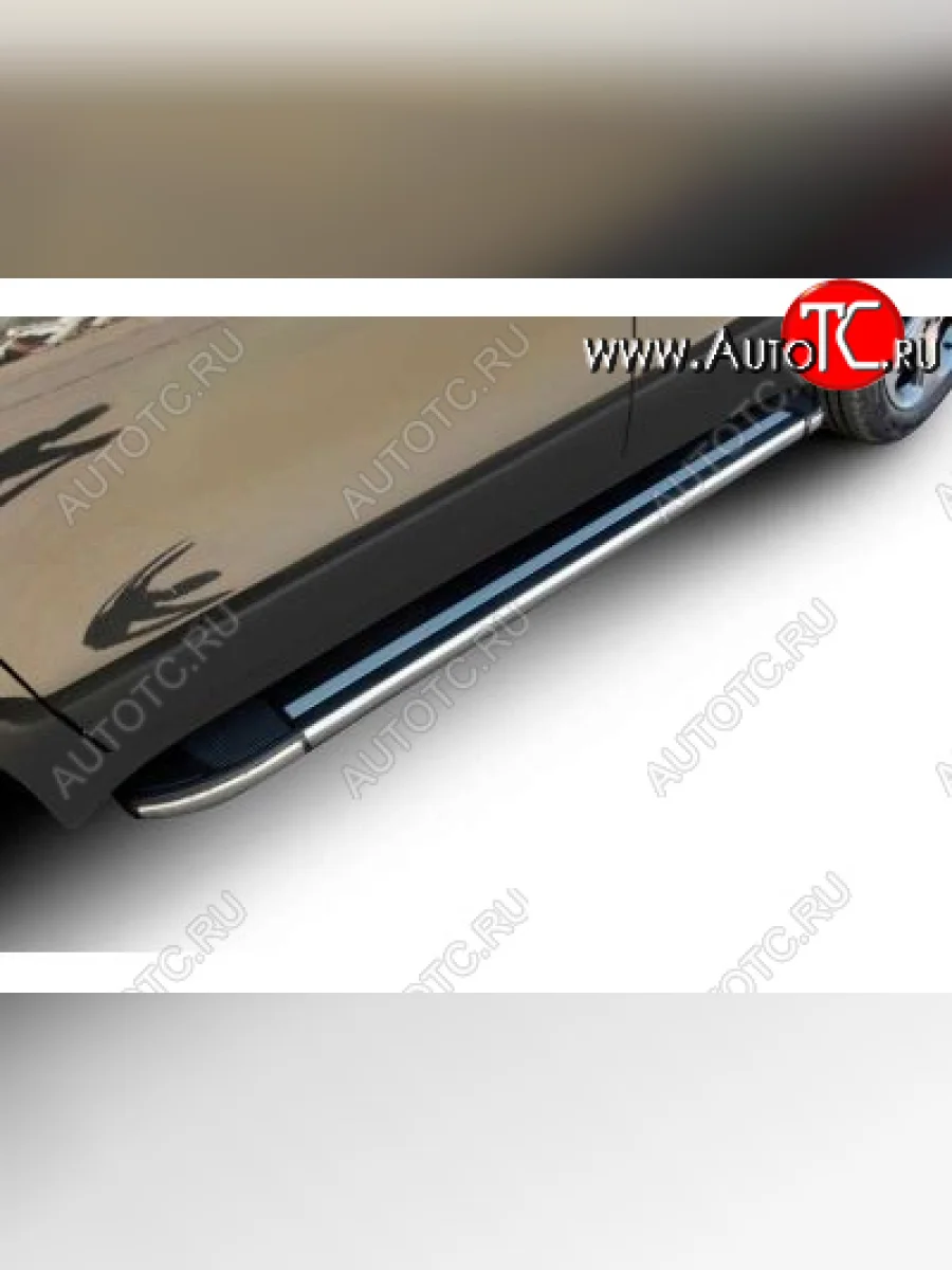 Пороги алюминиевые Slitkoff Toyota RAV4 XA30 5 дв. 2-ой рестайлинг (2010-2013) (Luxe Black)  в Воронеже Воронежской области