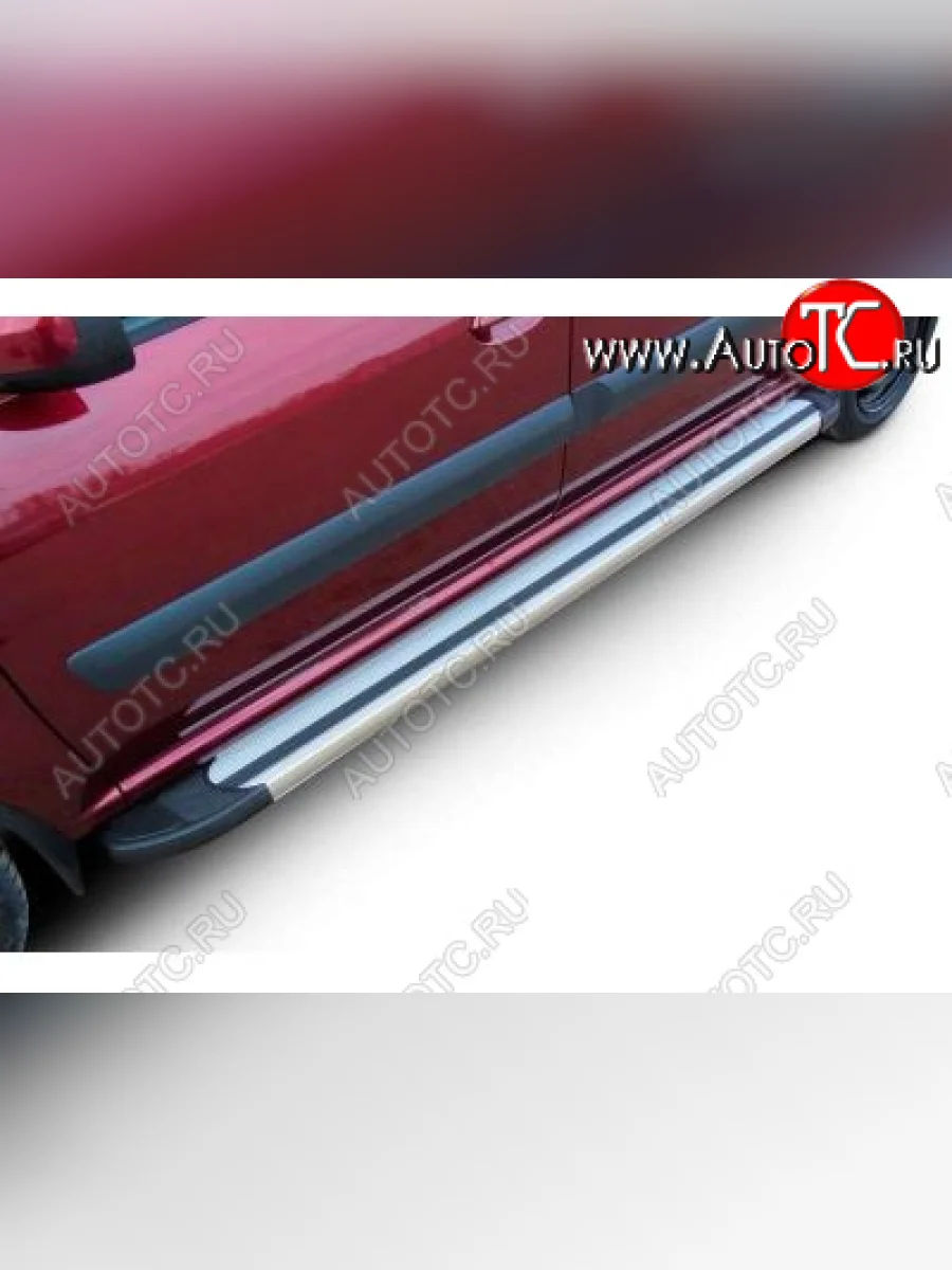 Пороги алюминиевые Slitkoff Toyota RAV4 XA30 5 дв. 2-ой рестайлинг (2010-2013) (Luxe Black)  в Самаре Самарской области