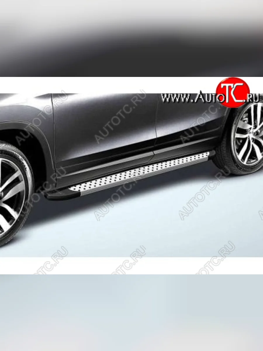 Пороги алюминиевые Slitkoff  Toyota RAV4 (2010-2013) XA30 (Standart Silver)  в Самаре Самарской области