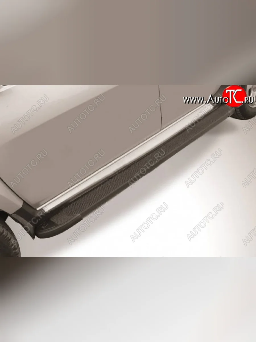 Пороги алюминиевые Optima Black 2000 черные на  Volkswagen Amarok (2009-2016) (Optima Black )  в Самаре Самарской области