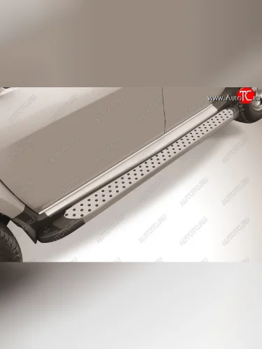 Пороги алюминиевые Slitkoff (Standart Silver) Great Wall Hover H3  рестайлинг (2014-2016)