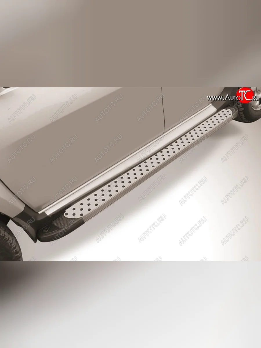 Пороги алюминиевые Slitkoff Great Wall Hover H3  рестайлинг (2014-2016) (Standart Silver)  с доставкой в г. Керчь